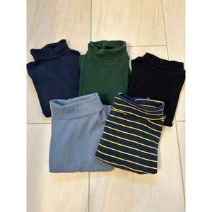 Lot of 5 Boys Cotton Turtlenecks Size 6-7 Small GAP LandsEnd